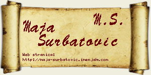Maja Šurbatović vizit kartica